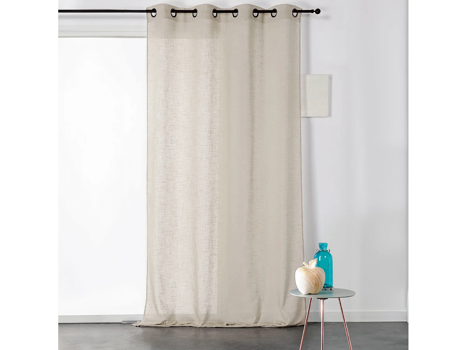Voilage à Oeillets Effet Tissé en Lin
