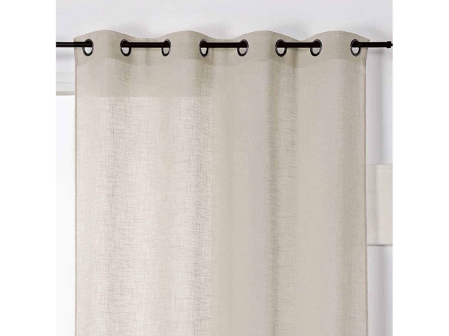 Voilage à Oeillets Effet Tissé en Lin