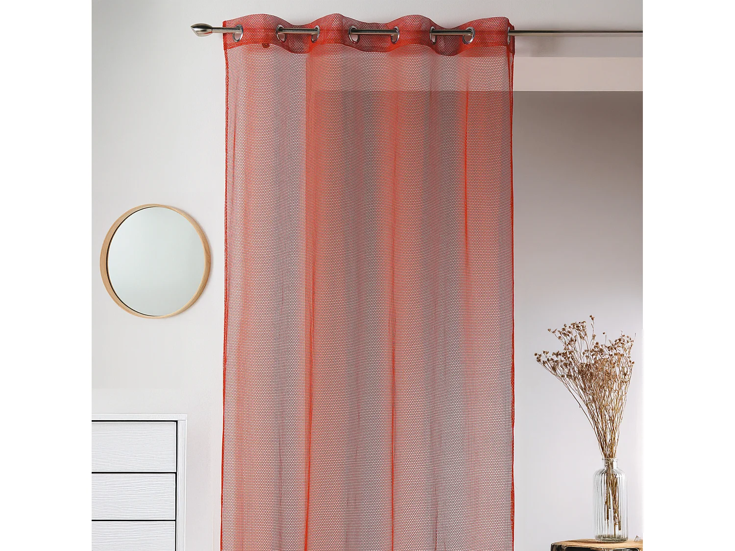 Voilage uni en maille filet