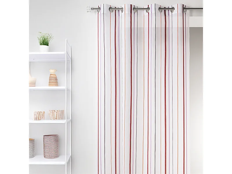 Voilage en Etamine avec Rayures Verticales