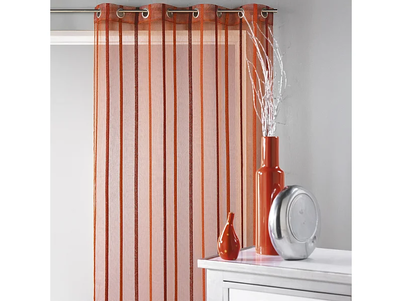 Voilage fantaisie à rayures verticales