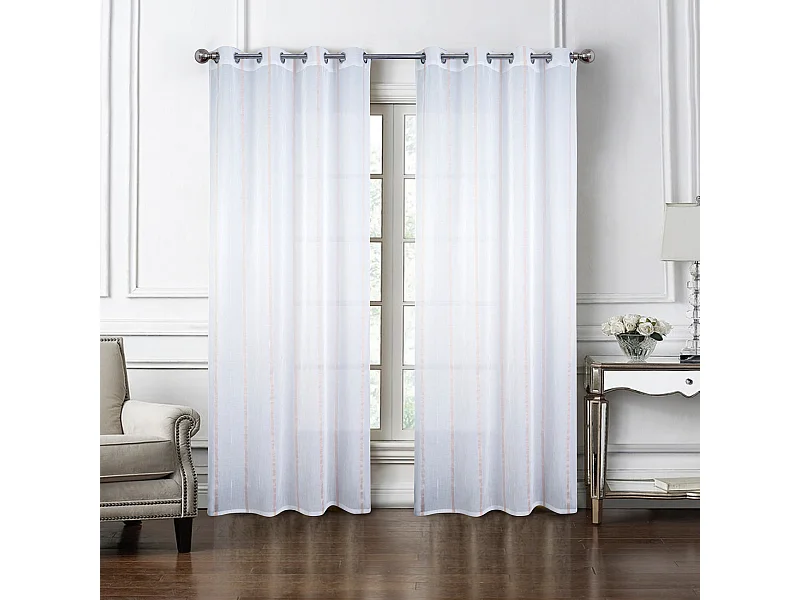 Paire de voilages à bandes verticales brillantes