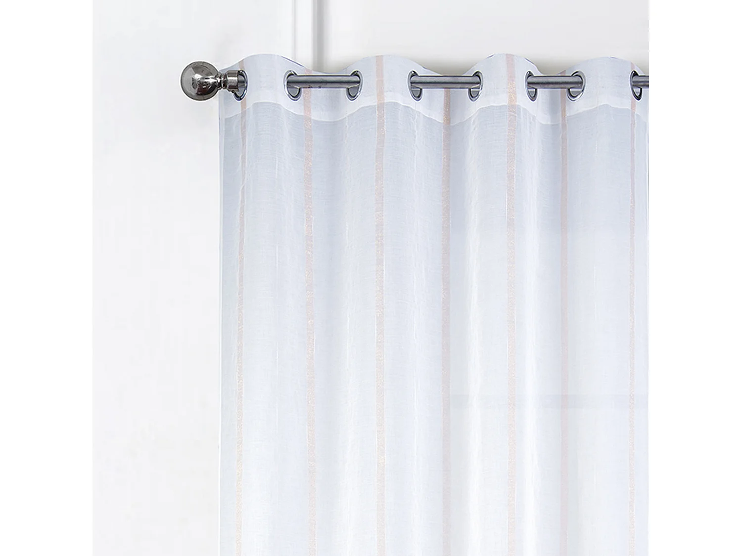 Paire de voilages à bandes verticales brillantes