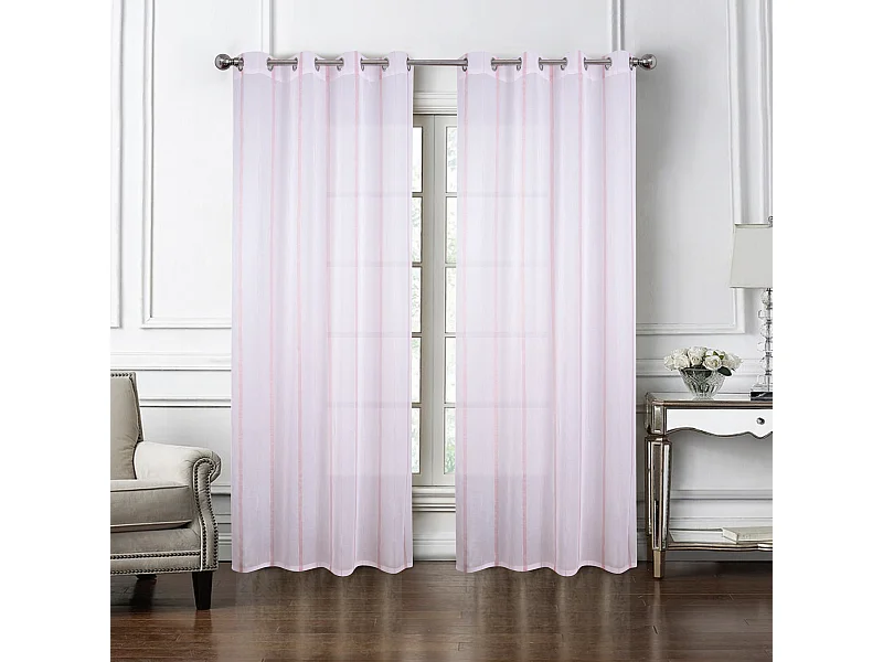 Paire de voilages à bandes verticales brillantes