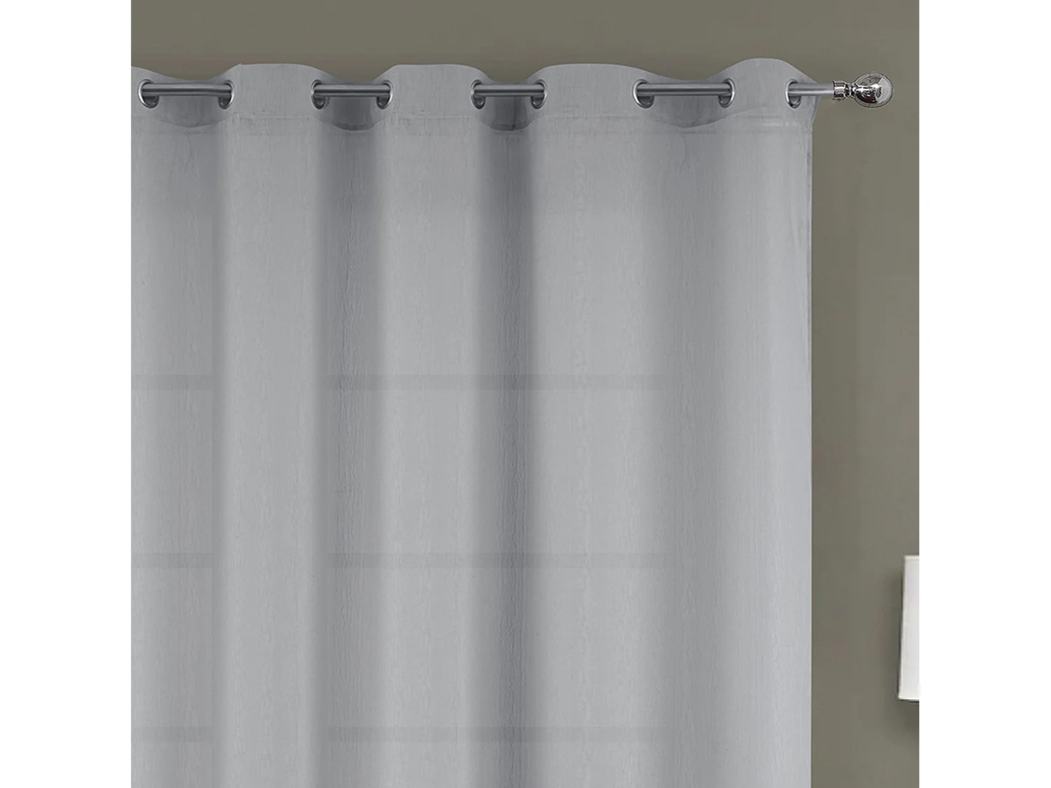 Voilage à oeillets tissé avec relief effet froissé