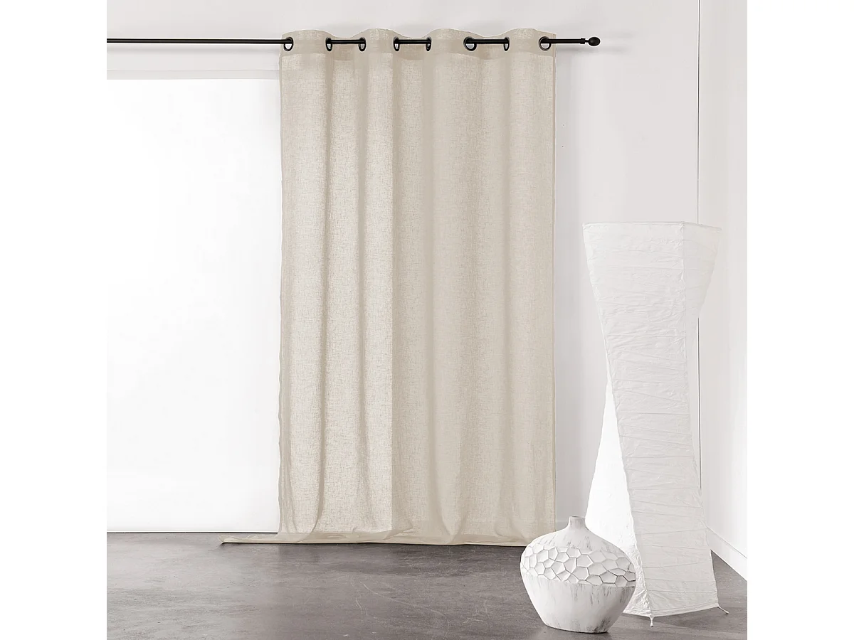 Voilage uni et tamisant en poly/lin