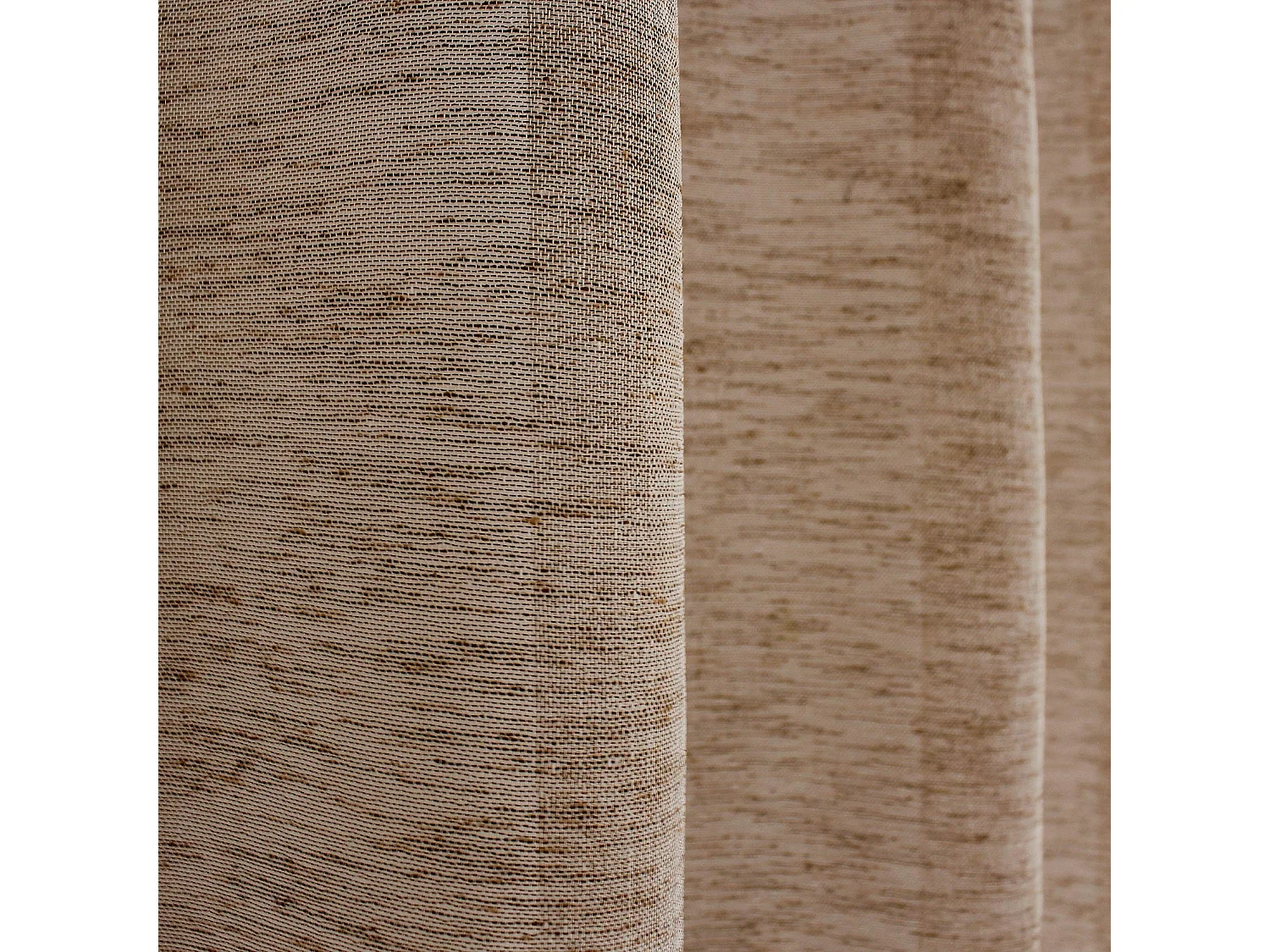 Rideau Voilage Effet Lin "Maya" 140x240cm Vison Foncé