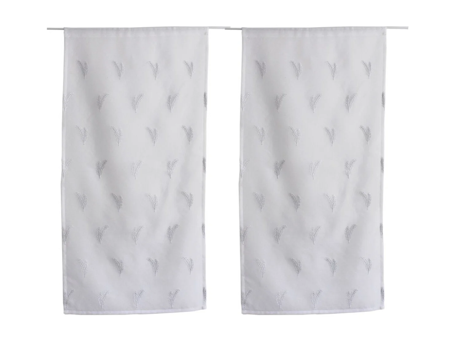 Paire de Voilages Brodés "Calisson" 60x90cm Blanc