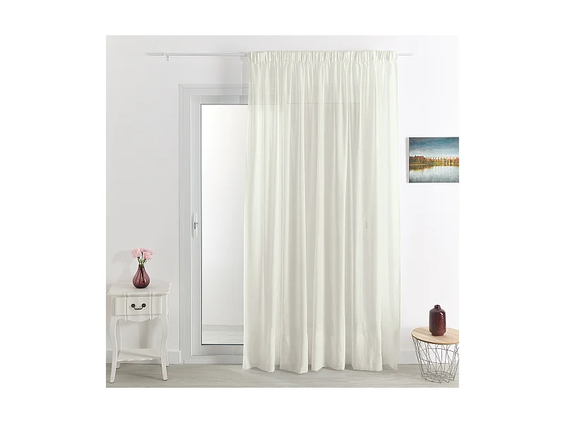 Rideau voilage poly-lin bas plombé