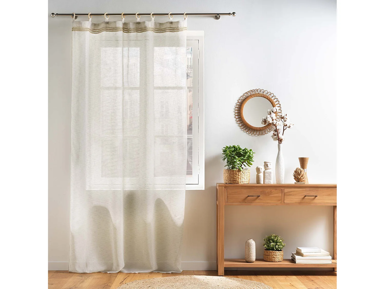 Voilages à œillets bois