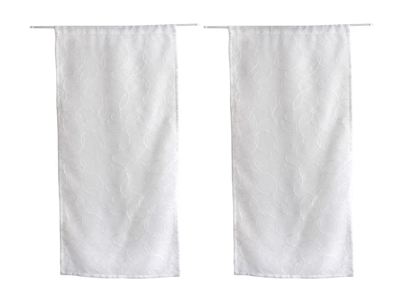 Paire de Voilages Bordés "Galet" 60x120cm Blanc