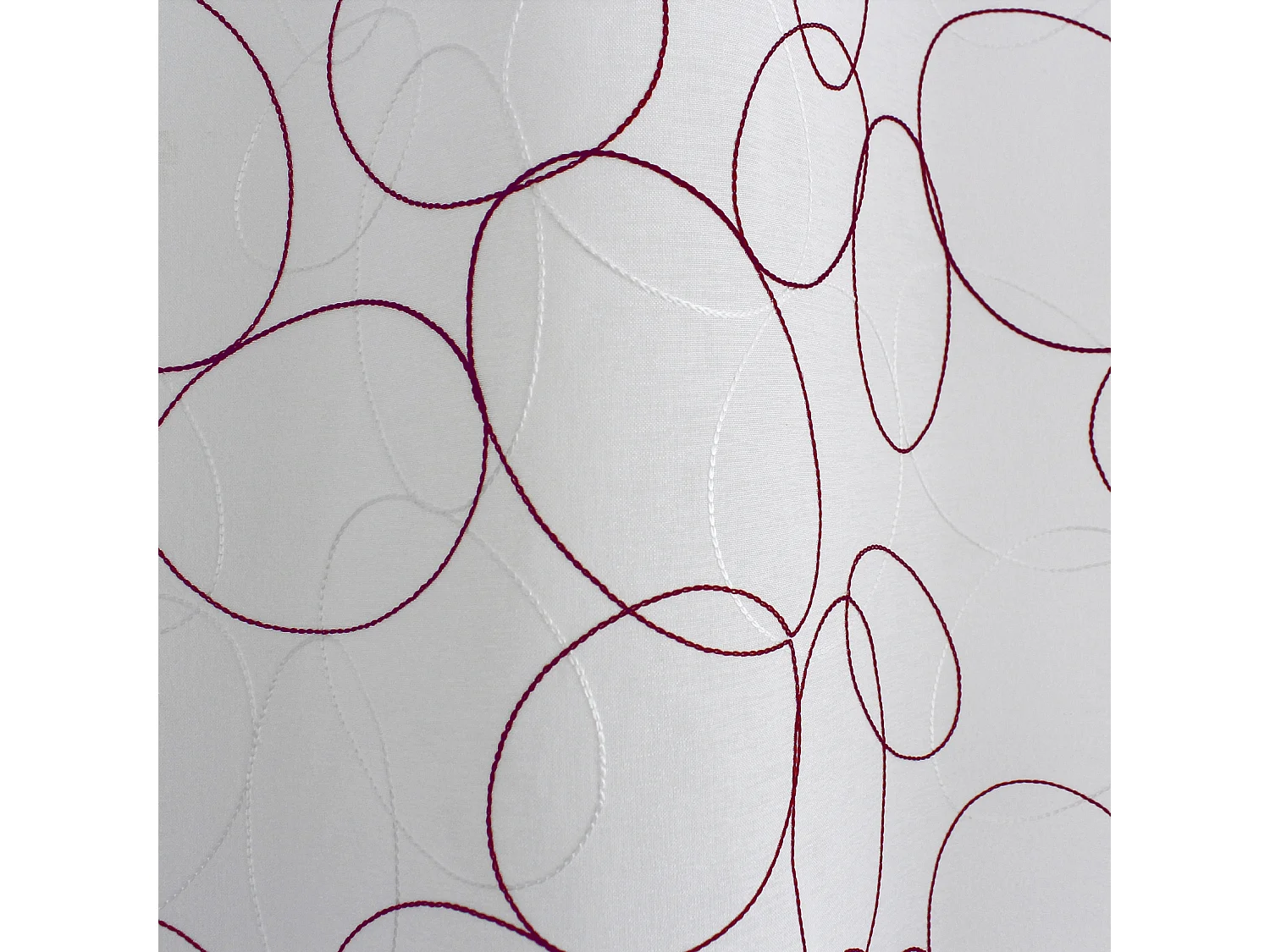Rideau Voilage Brodé "Galet" 140x240cm Bordeaux & Blanc