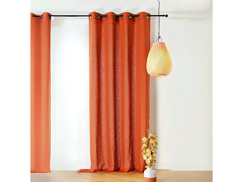 Blickdichter Vorhang aus Poly/Leinen 140 x 250 cm