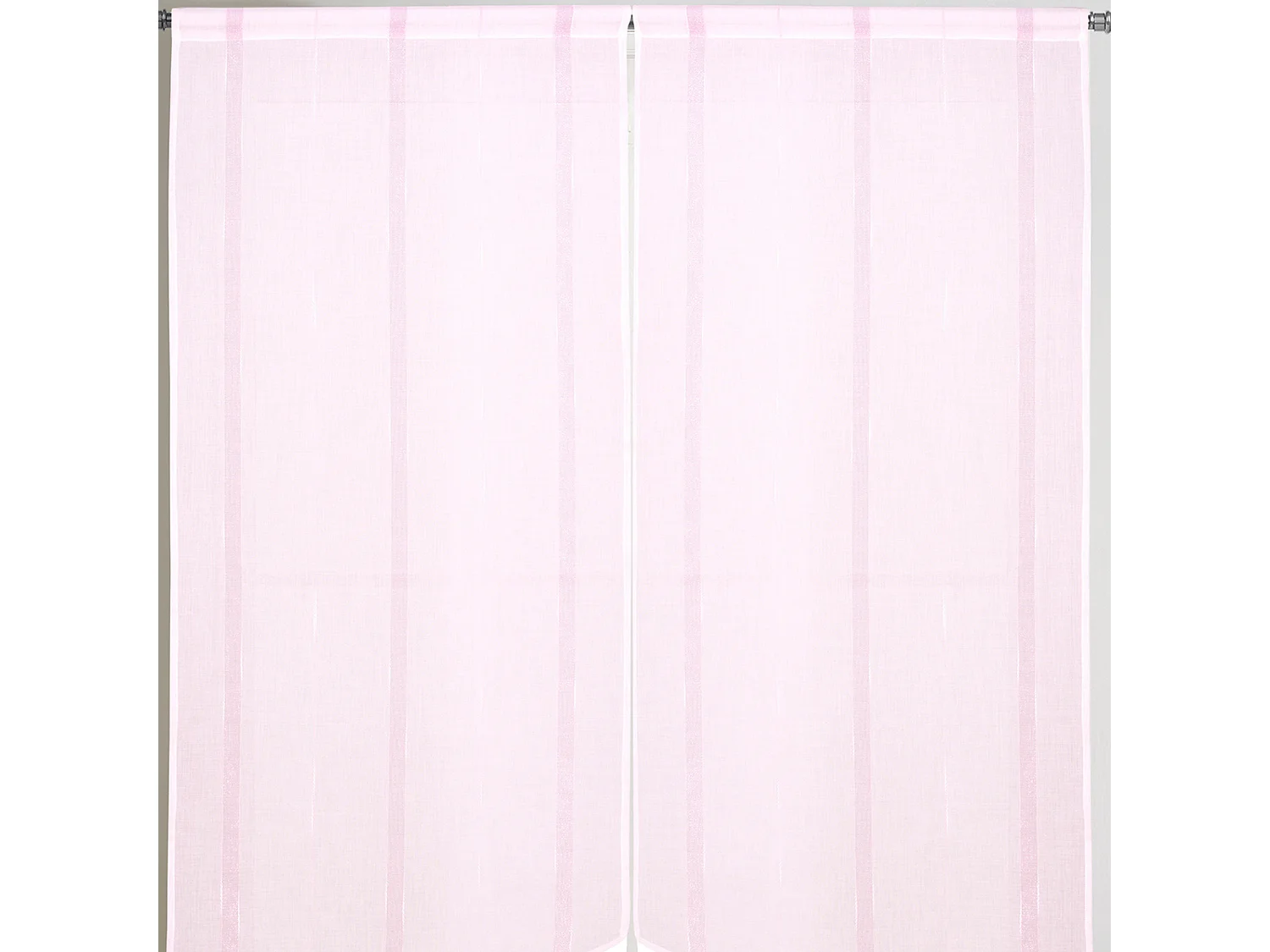 Paire petits voilages à bandes verticales brillantes