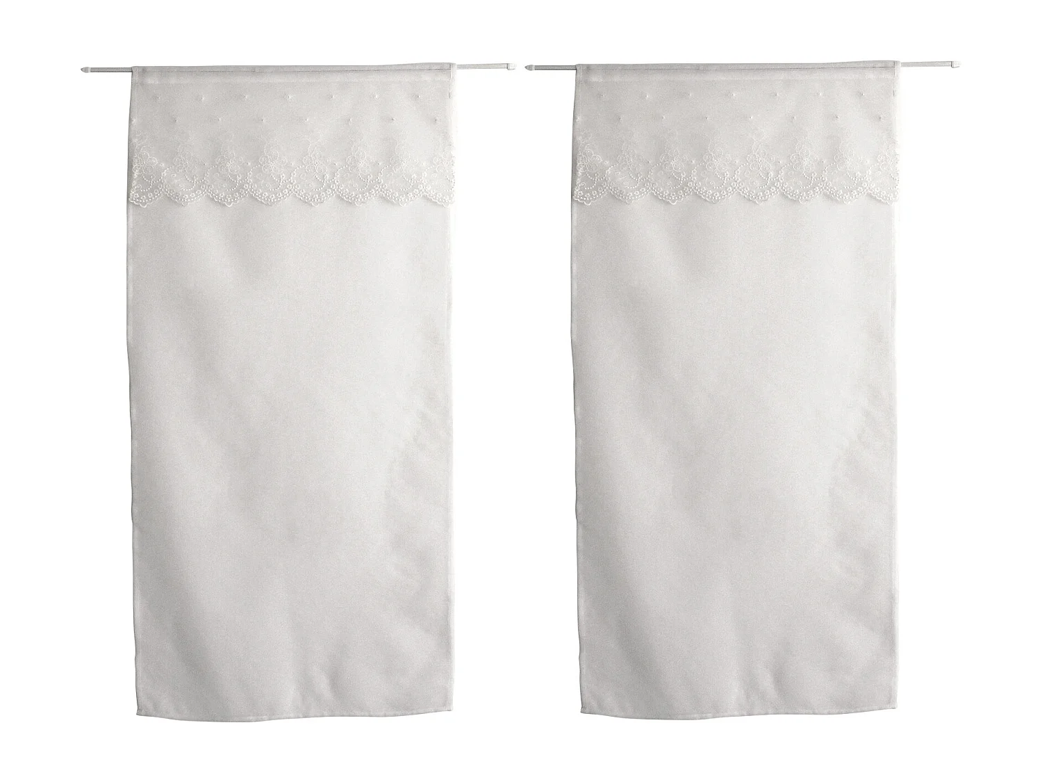 Paire de Voilages Brodés "Massala" 60x120cm Blanc