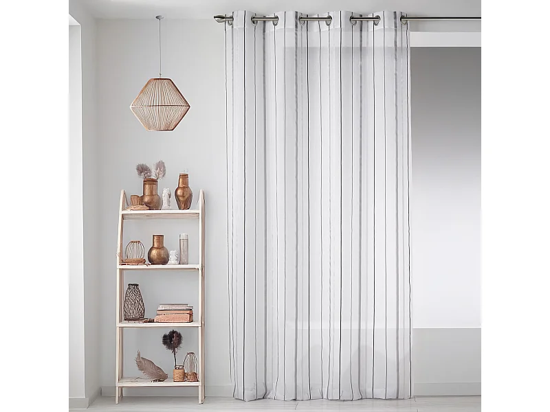 Voilage en Etamine avec Rayures Verticales