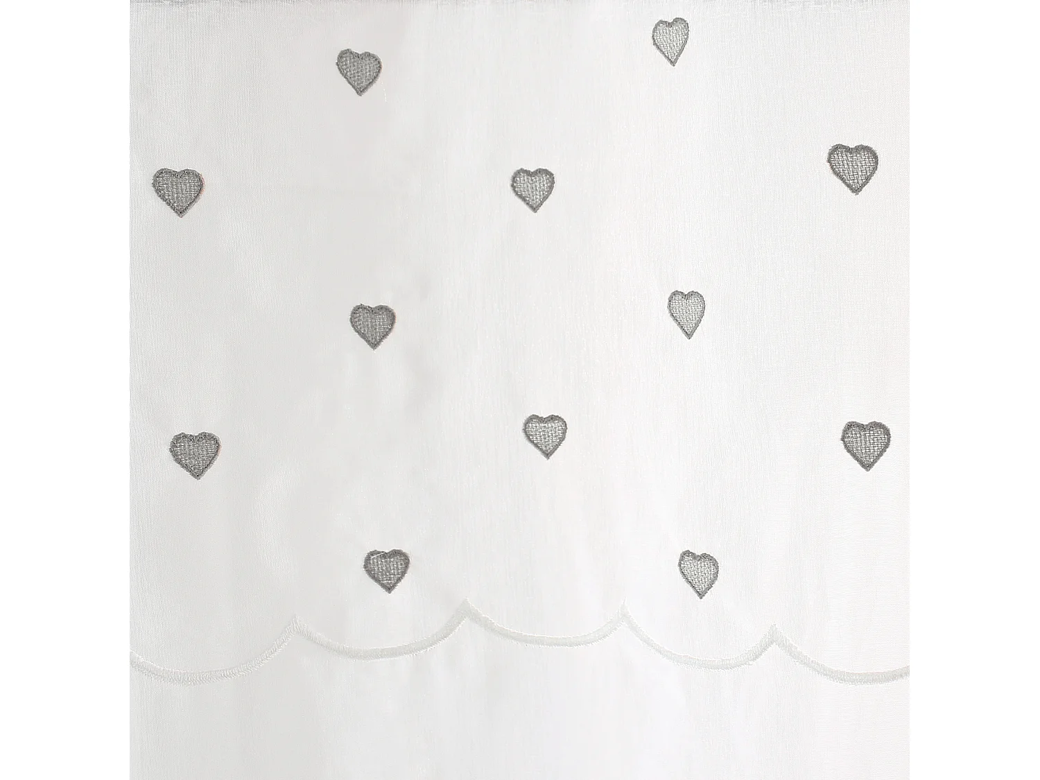 Paire de Voilages à Motif "Cœur" 60x90cm Gris