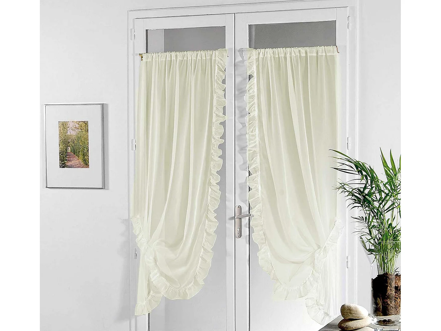 Voilage Bonne Femme en Tergal et Lin