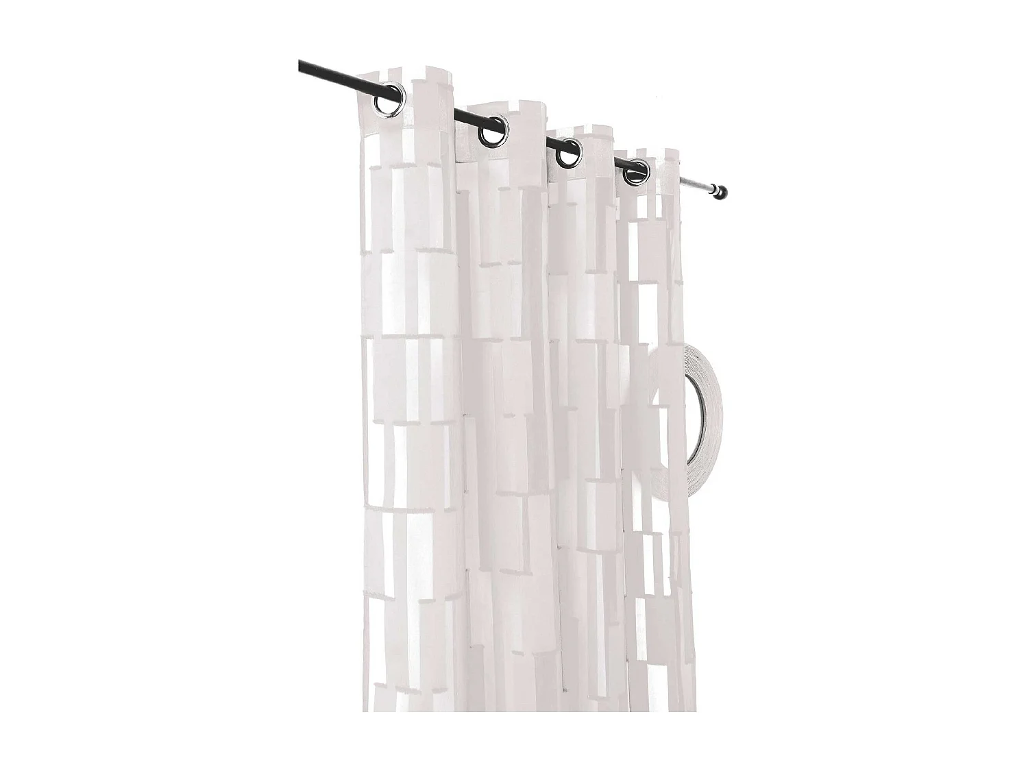 Voilage tamisant transparent et graphique