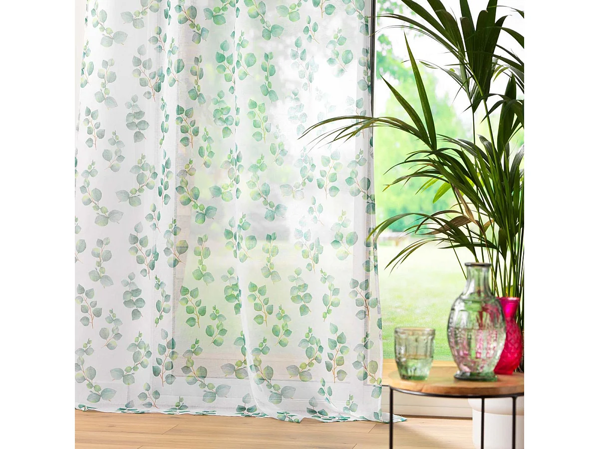 Rideau Voilage à Œillets "Leandre" 140x240cm Vert