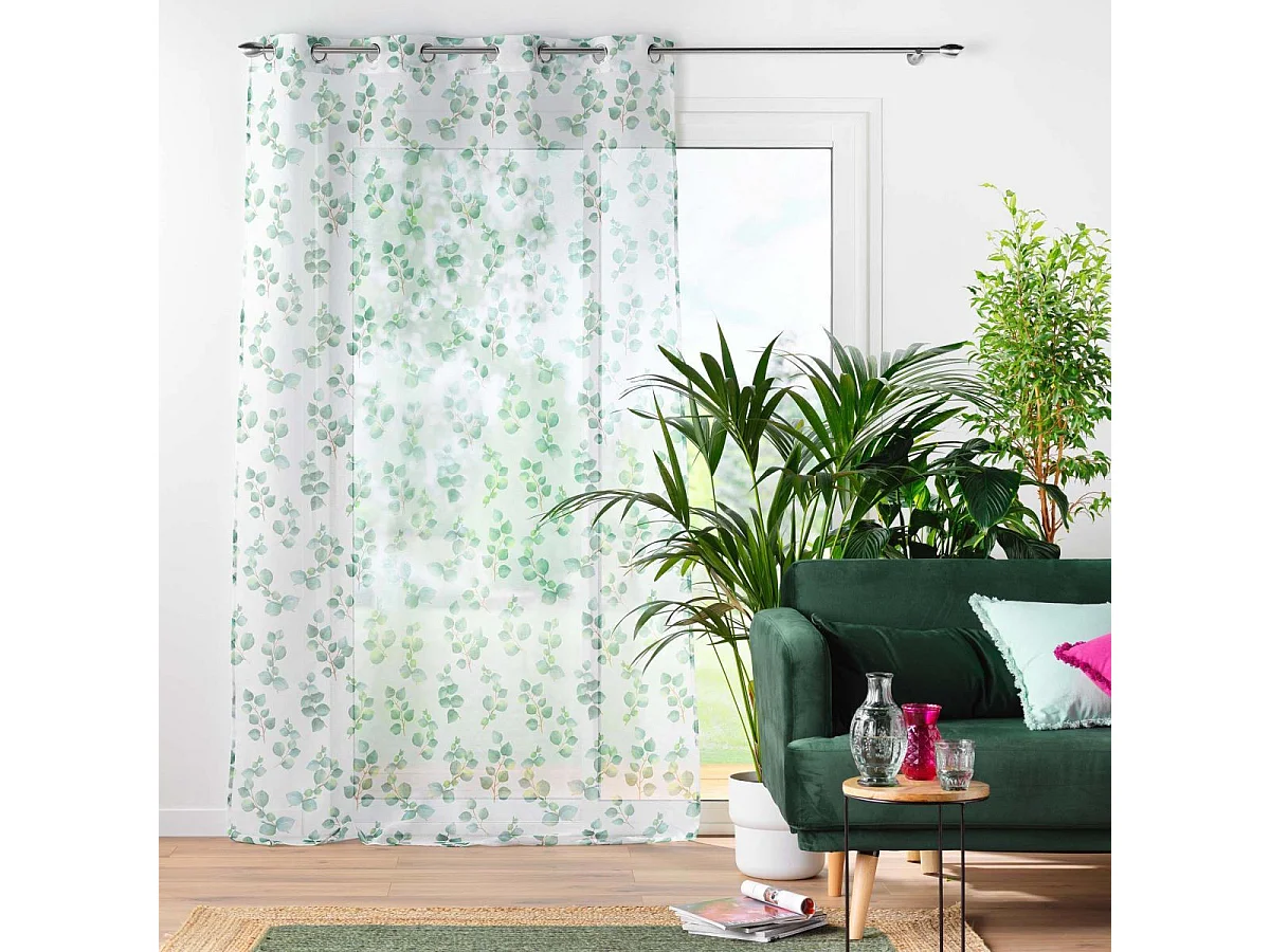Rideau Voilage à Œillets "Leandre" 140x240cm Vert