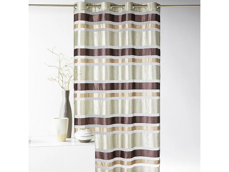 Voilage en Organza rayures horizontales