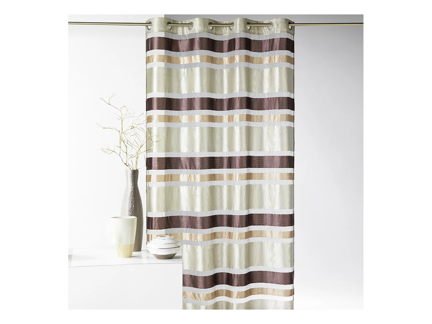 Voilage en Organza rayures horizontales