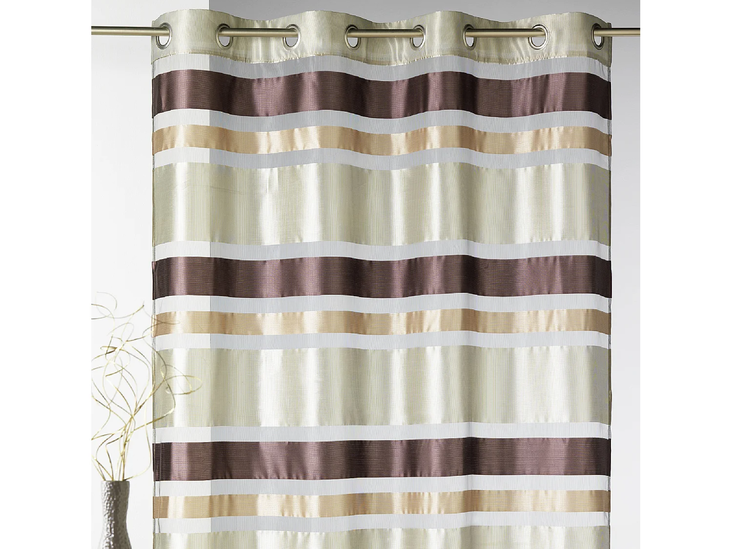Voilage en Organza rayures horizontales