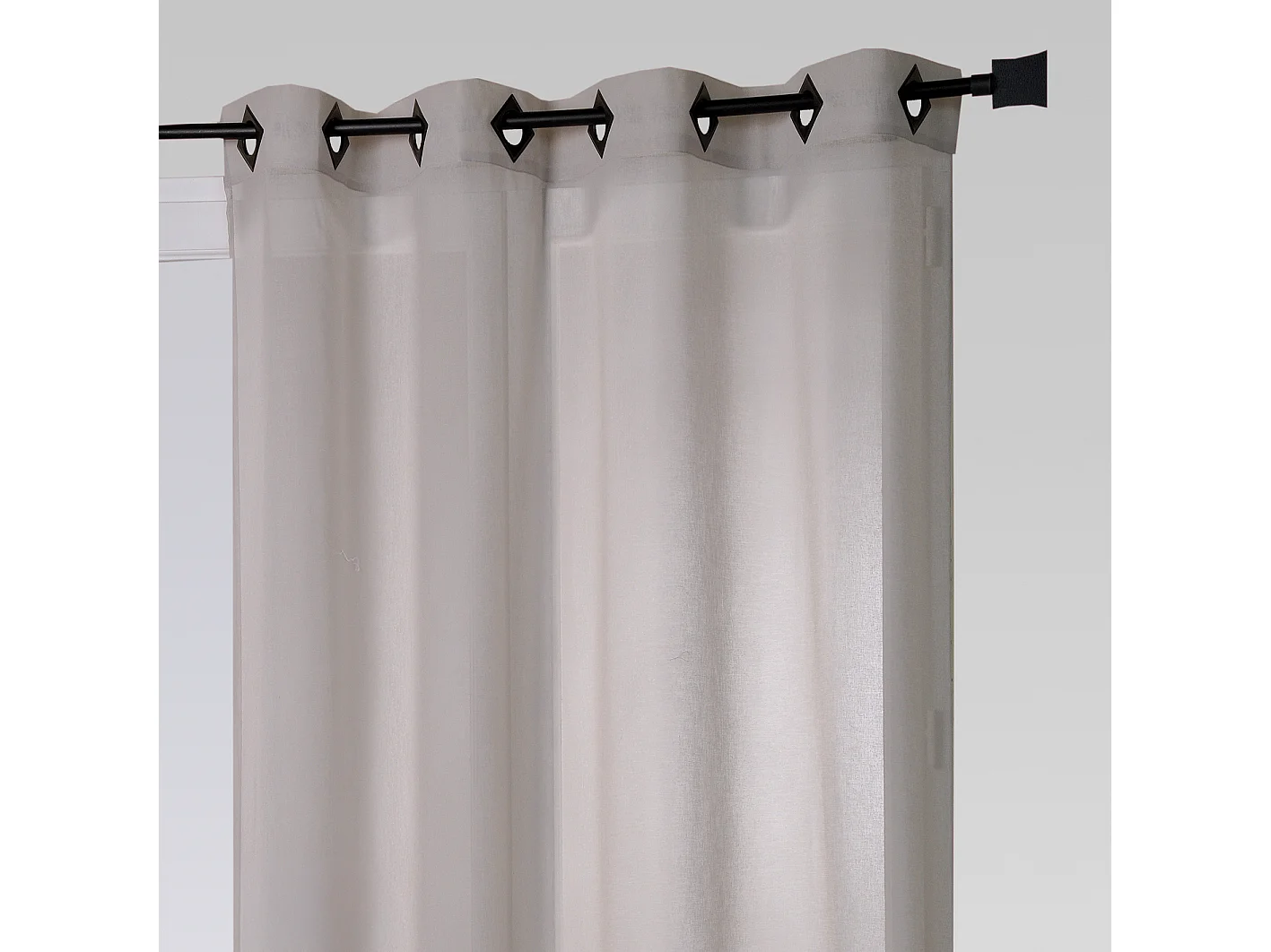 Cortina Estameña Ligera Lisa Ollaos Cuadrados