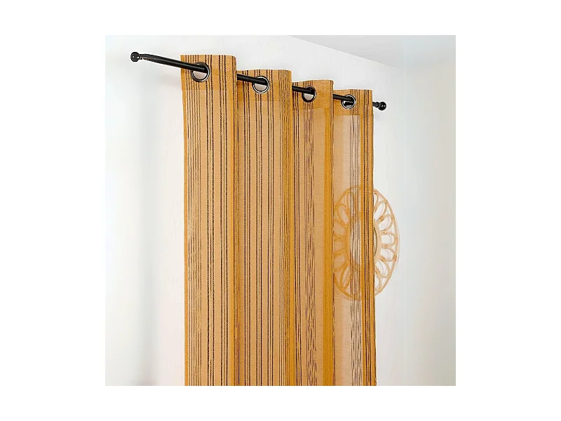 Voilage à l'aspect lin aux rayures verticales