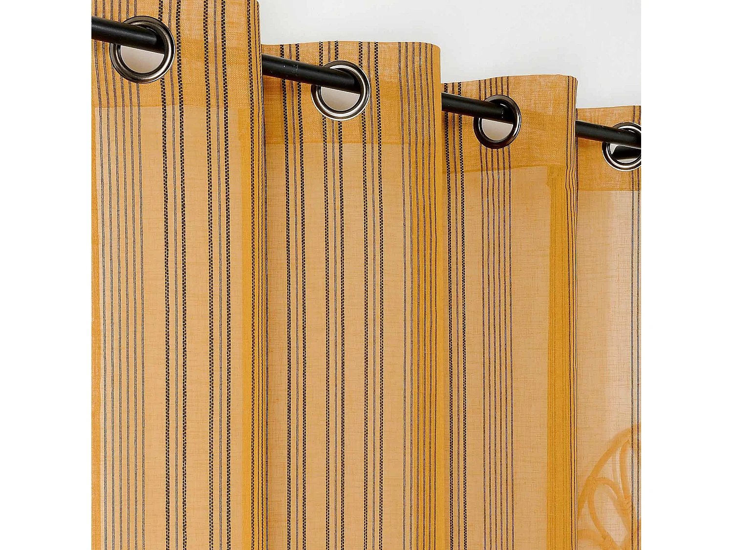 Voilage à l'aspect lin aux rayures verticales