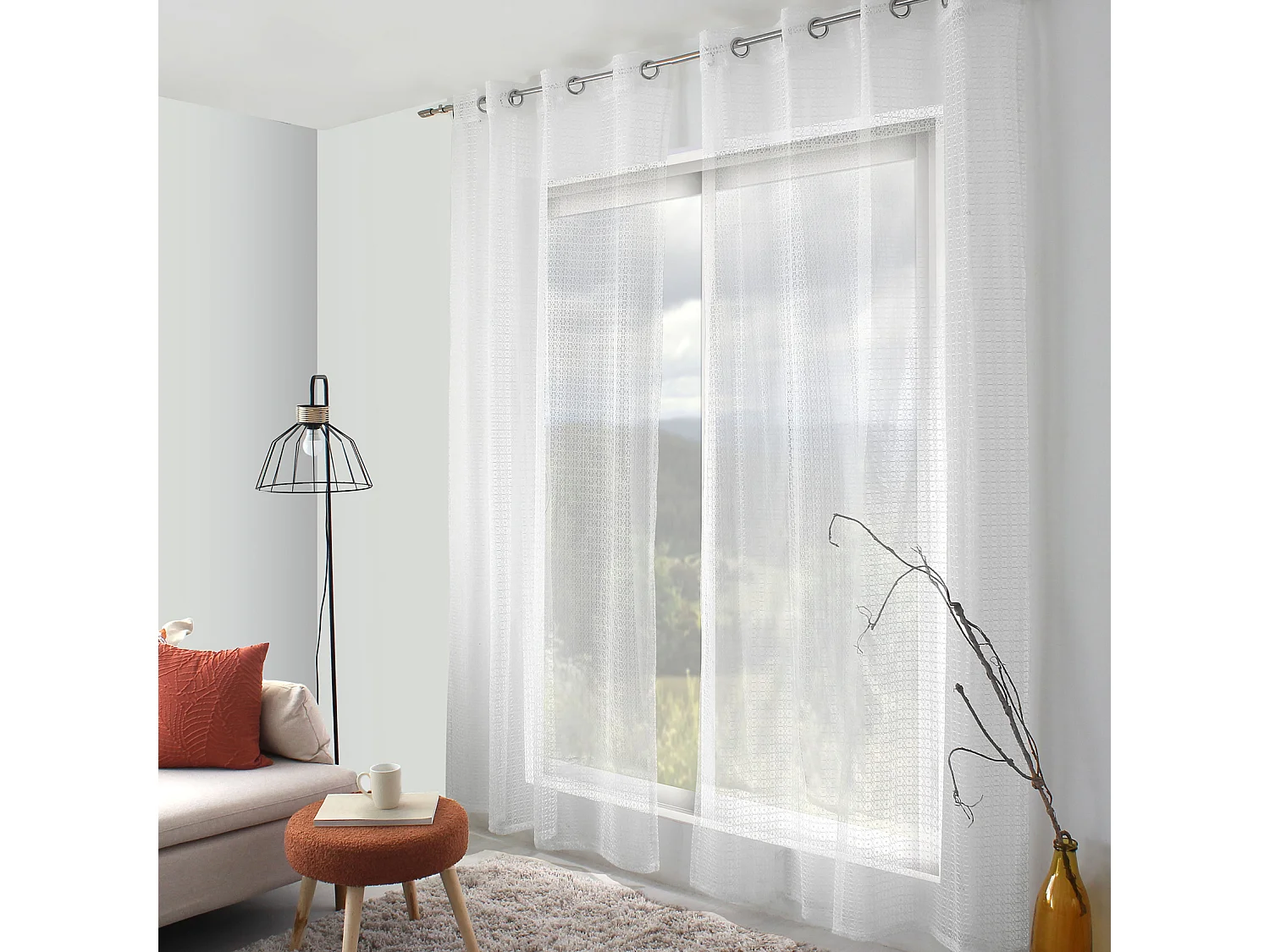 Visillo elegante floral