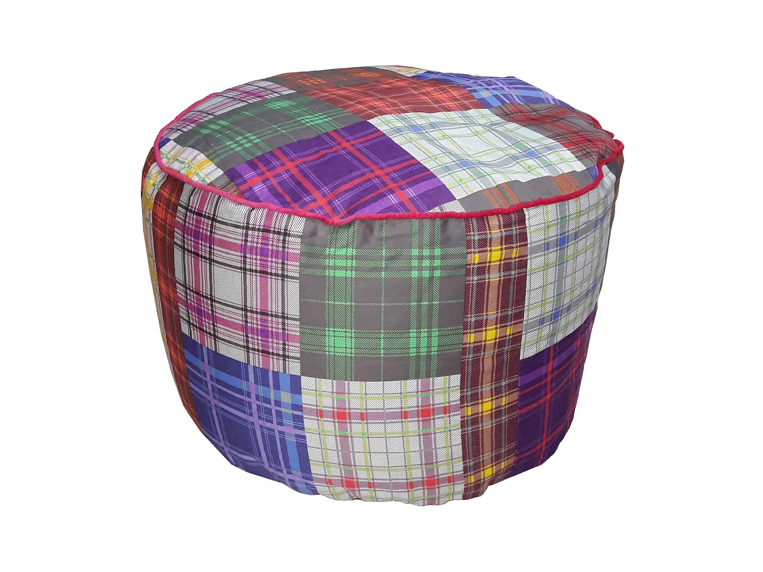 Pouf Rond Patchwork à Microbilles