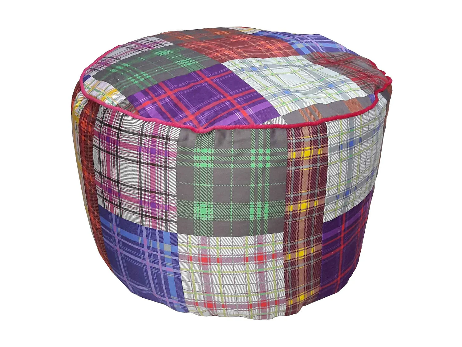 Pouf Rond Patchwork à Microbilles