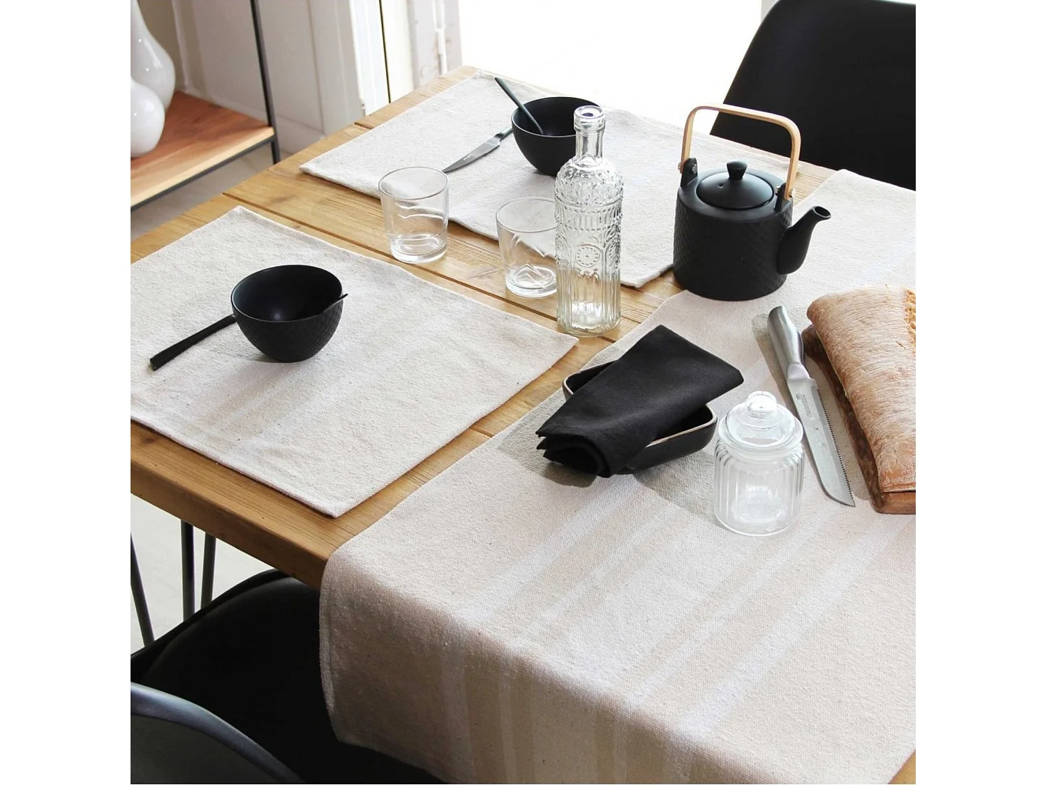 Chemin de table coton épais Rustique