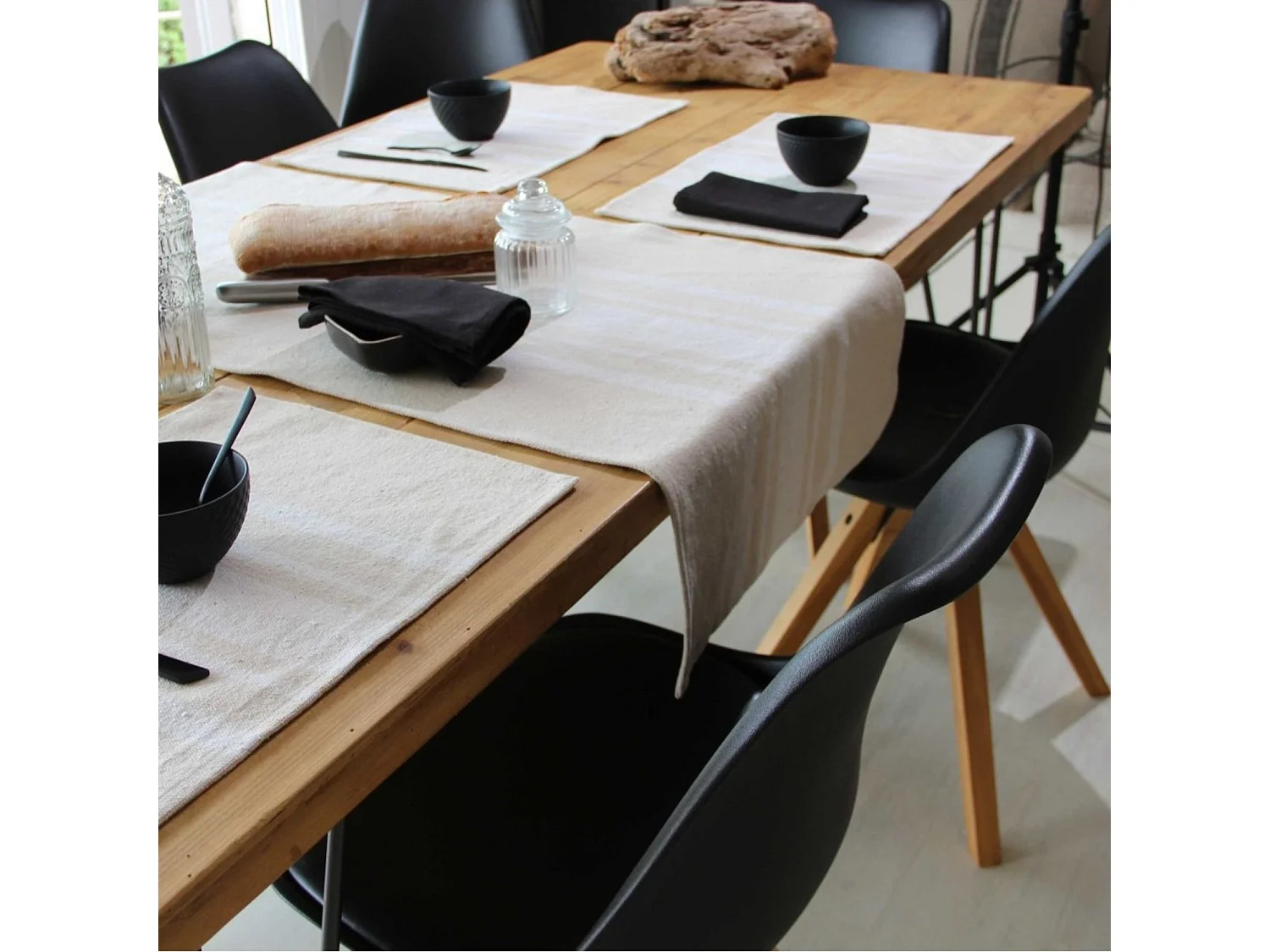 Chemin de table coton épais Rustique