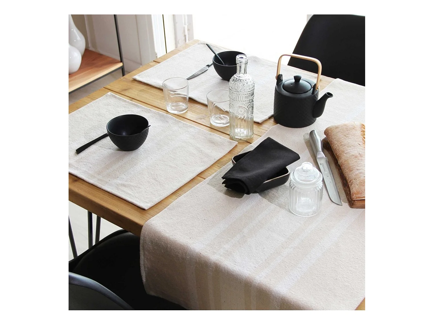 Chemin de table coton épais Rustique