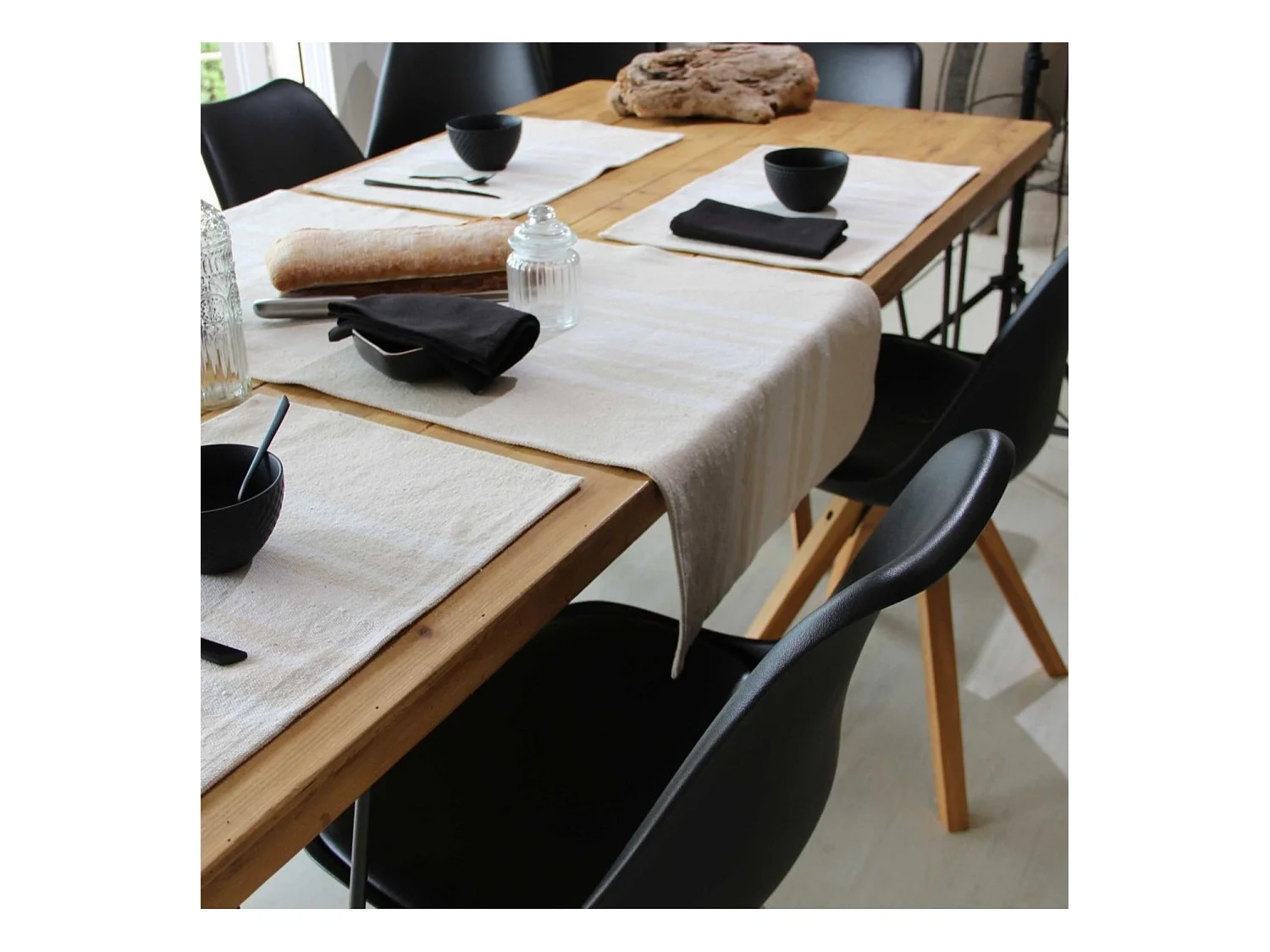 Camino de mesa rústico de algodón grueso