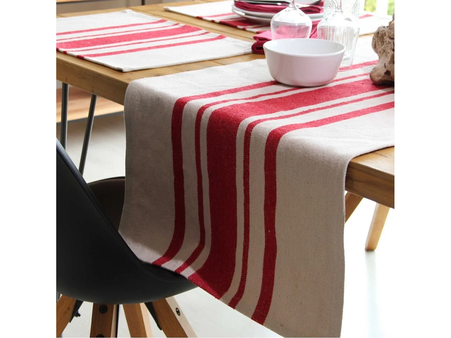 Chemin de table coton épais Rustique