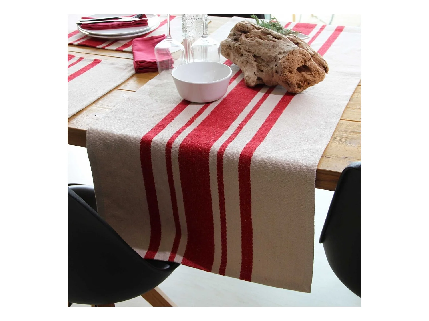 Chemin de table coton épais Rustique