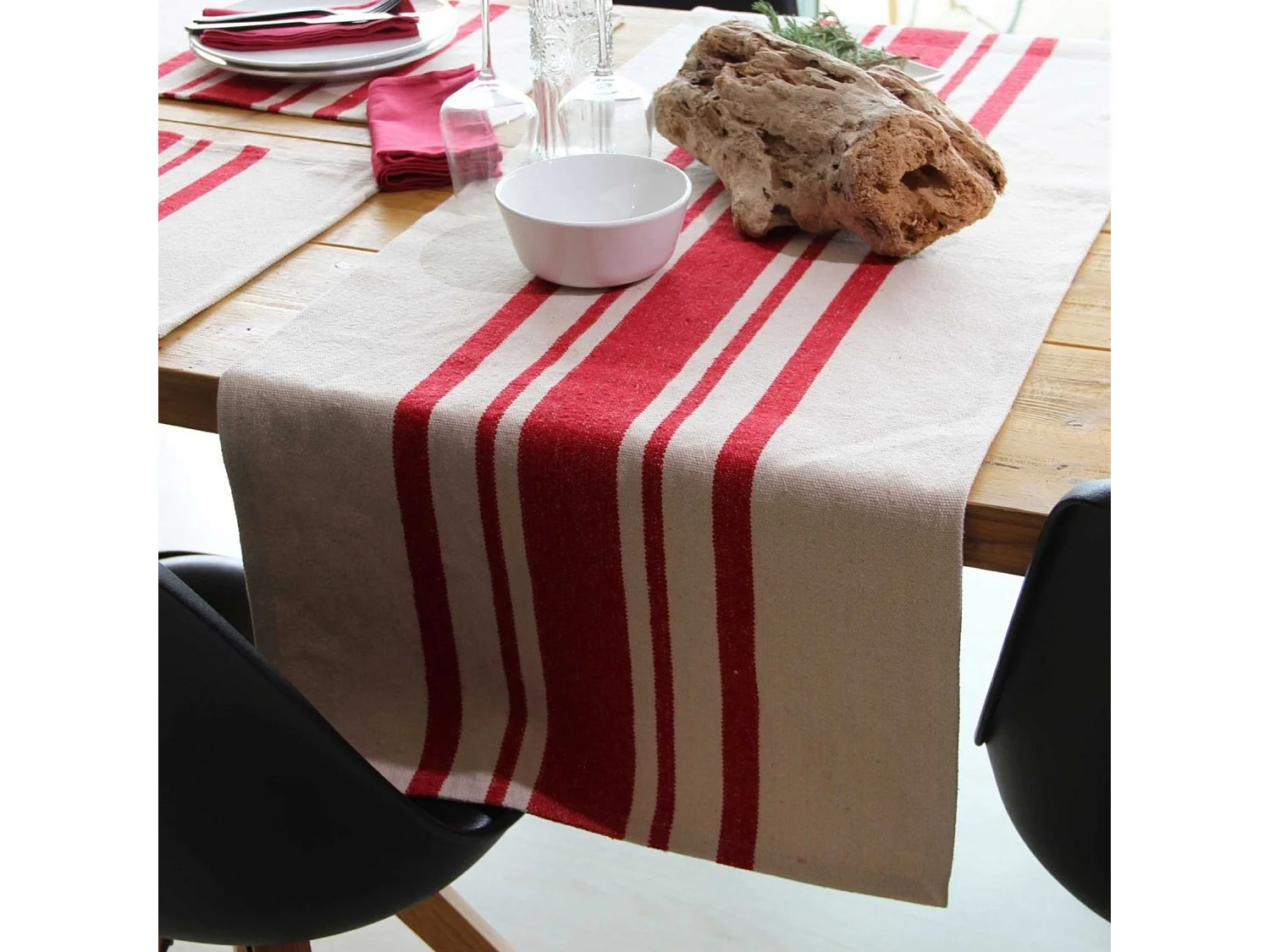 Camino de mesa rústico de algodón grueso
