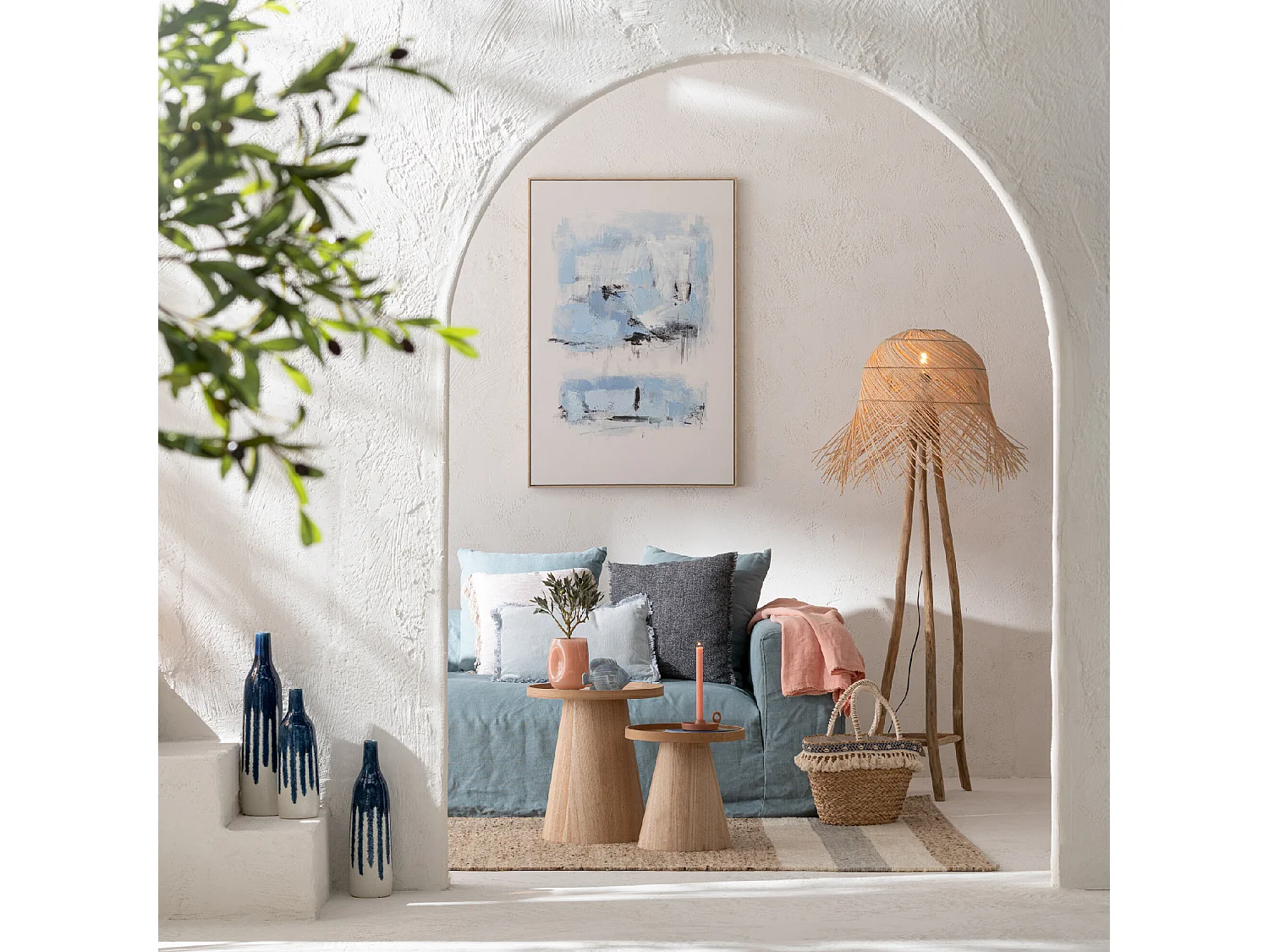 Lampadaire en Rotin "Branches" 177cm Naturel