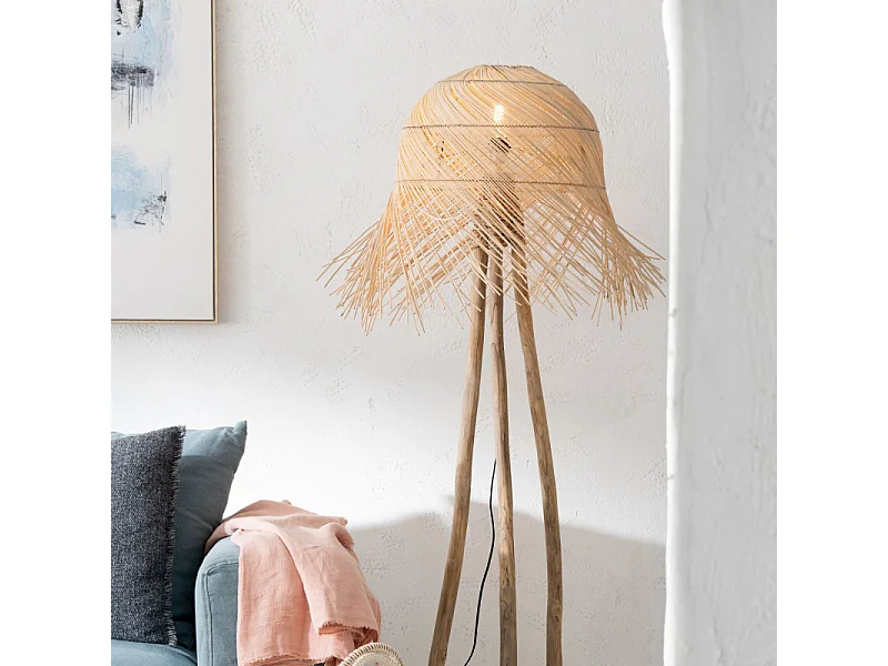 Lampadaire en Rotin "Branches" 177cm Naturel