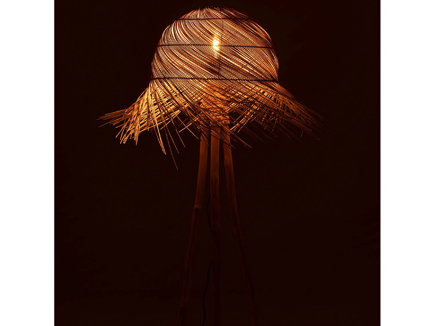 Lampadaire en Rotin "Branches" 177cm Naturel