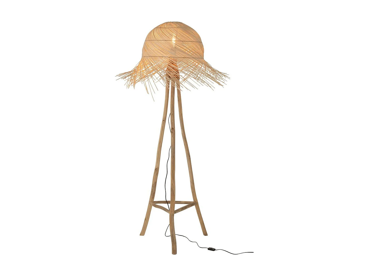 Lampadaire en Rotin "Branches" 177cm Naturel
