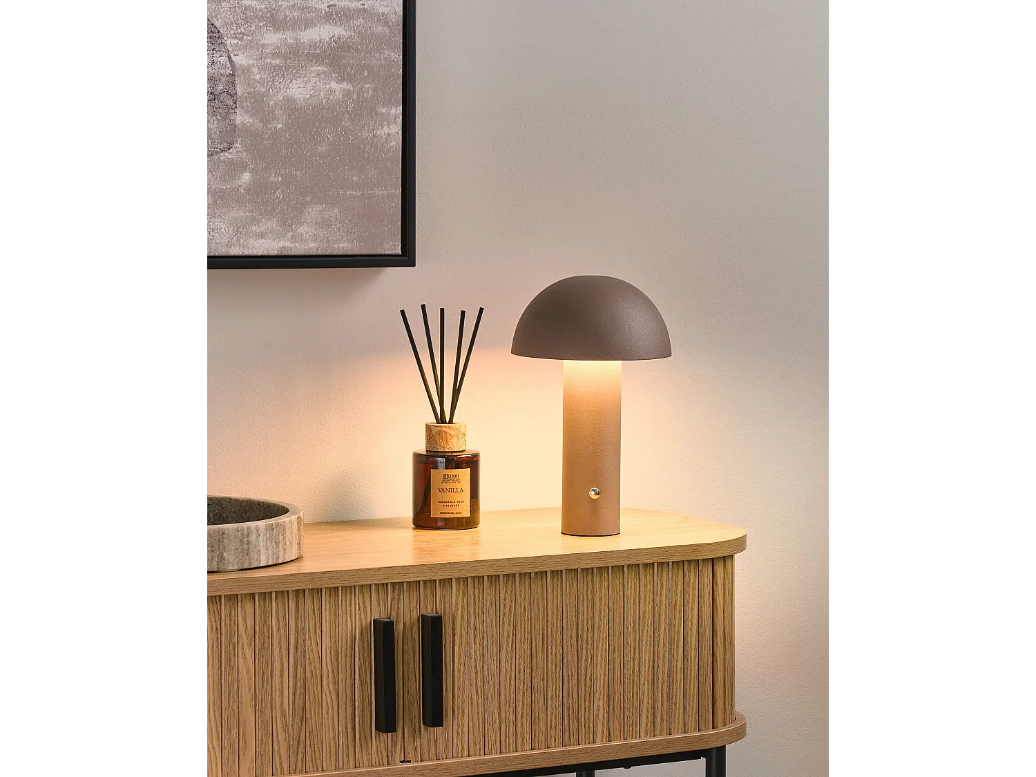 Candeeiro de mesa LED sem fios BOJO Com regulador de intensidade Metal Castanho