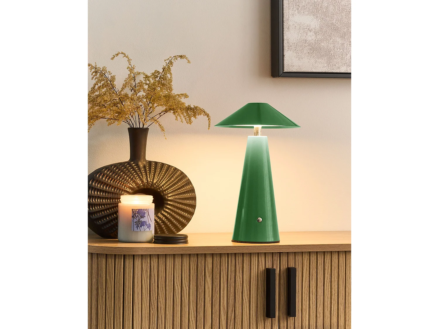 Lampe de table LED sans fil APAYAO Avec variateur Métal Vert