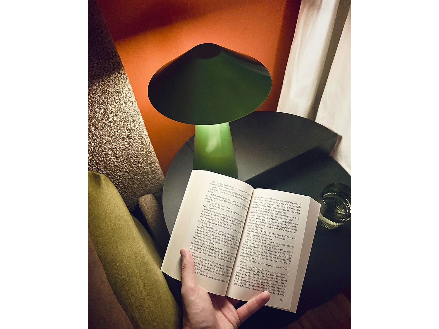 Lampe de table LED sans fil APAYAO Avec variateur Métal Vert