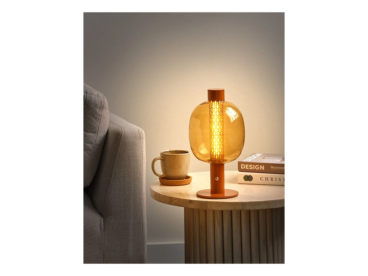 Kabellose LED Tischlampe PULANGI mit Dimmer Metall Braun