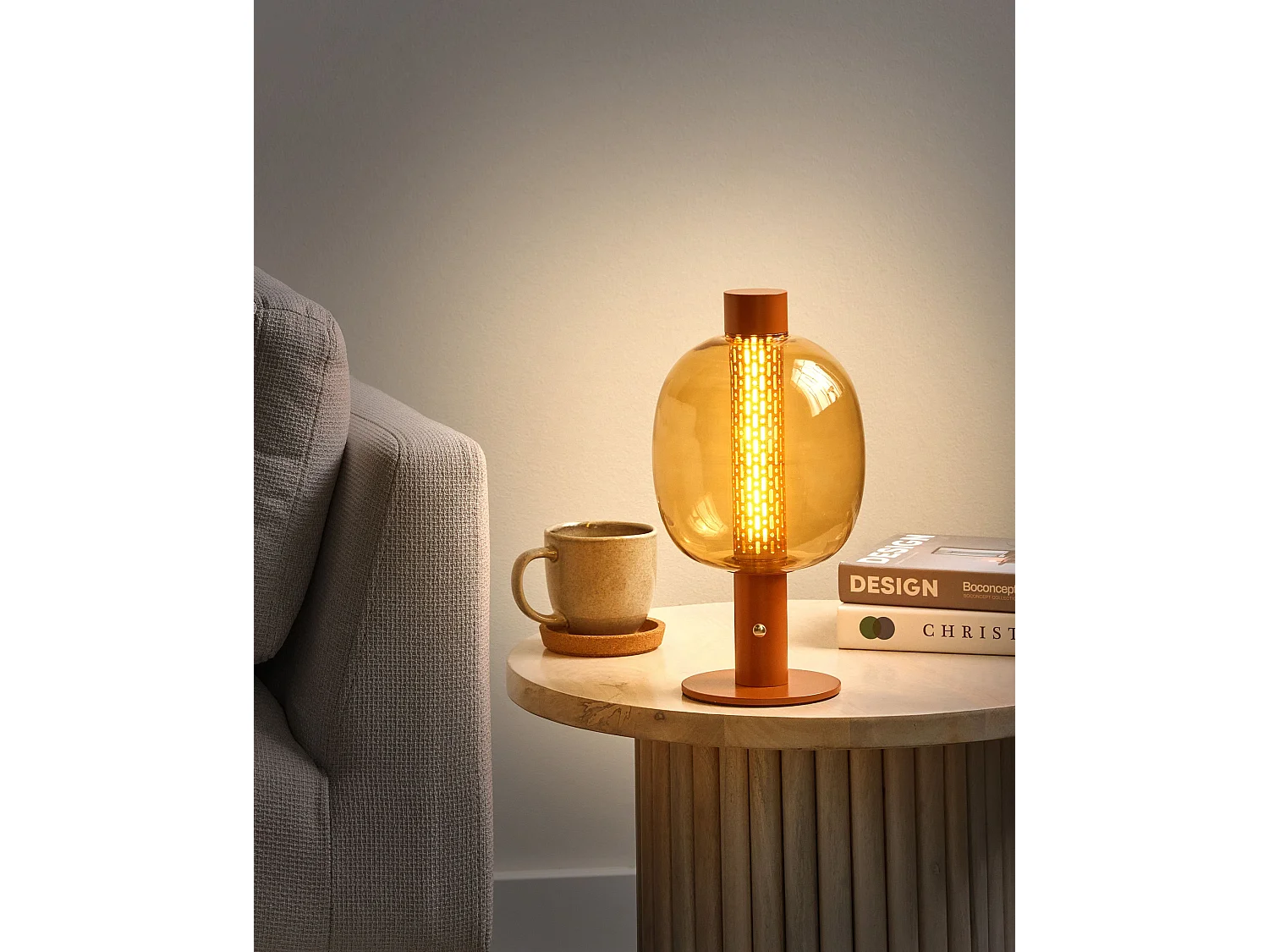 Kabellose LED Tischlampe PULANGI mit Dimmer Metall Braun